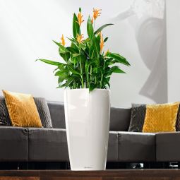 Självvattnande Kruka Rondo 32 vit högglans Lechuza