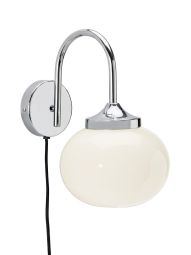Elsy Vägglampa vit/krom 26cm