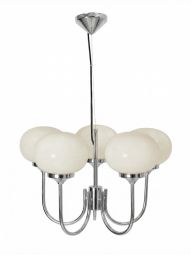 Elsy Taklampa vit/krom 5-arm d59cm