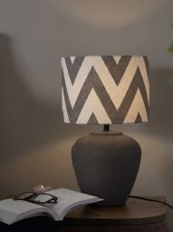 Lilly Bordslampa anthracit zigzag skärm 44cm