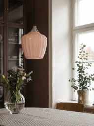 Amalfi Taklampa rosa/krom d25cm