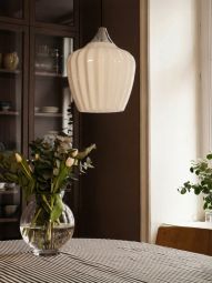 Amalfi Taklampa opal/krom d25cm