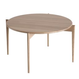 Oscarssons Möbel Tilia soffbord runt 88cm h48 vitpigmenterad ek