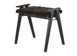 Oscarssons Möbel Alme Hallpall svartbetsad ek fårskinn brun