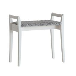 Oscarssons Möbel Meja Hallpall vitlack fårskinnslook ljusgrå