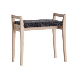 Oscarssons Möbel Meja Hallpall vitpigmenterad ek fårskinn mörkgrå