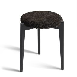 Vinz Pall svartbetsad ask fårskinn brun