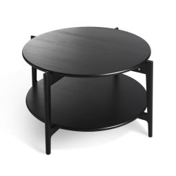 Leia Soffbord runt 88cm h48 svartbetsad ask