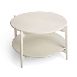 Leia Soffbord runt 88cm h48 vitpigmenterad ask