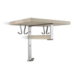Cott hatthylla 33cm vitpigmenterad ek/slipat stål
