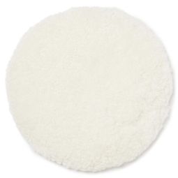 Skinnwille fårskinnsdyna rund Curly vit 34cm