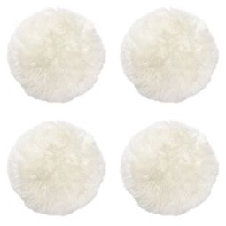 4-pack Fårskinnssits rund Gently 34cm vit Kampanj