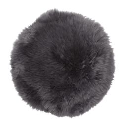 Skinnwille fårskinnssits rund Gently 34cm charcoal