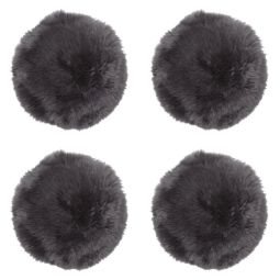 4-pack Fårskinnssits rund Gently 34cm grå Kampanj