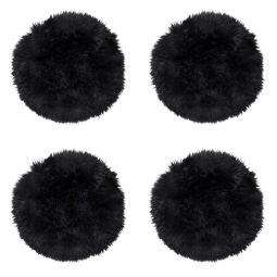 4-pack Fårskinnssits rund Gently 34cm svart Kampanj