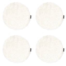 4-pack Fårskinnssits rund Curly vit 34cm Kampanj