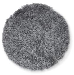 Skinnwille fårskinnssits rund Curly gotlandsgrå 34cm