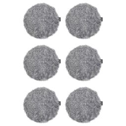 6-pack Fårskinnssits rund Curly charcoal/grå 34cm Kampanj