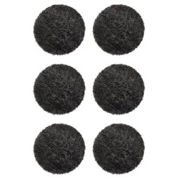 6-pack Fårskinnssits rund Curly dark/grå 34cm Kampanj