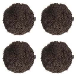 4-pack Fårskinnssits rund Curly brun 34cm Kampanj
