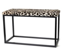 Skinnwille pall Palle L leopard/svart L80xD35xH50