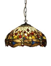 Nostalgia Design Trollslända Tiffany taklampa grön 40cm