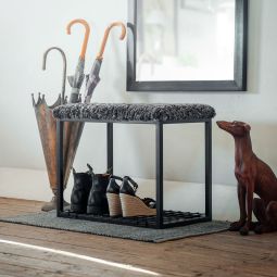 Fårskinnspall Palle M grå/svart L60xD35xH50 Skinnwille