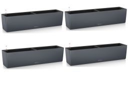 4-Pack Självvattnande Blomlåda Balconera Color 80cm skiffergrå