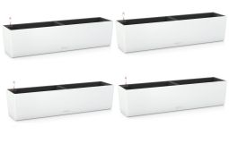 4-Pack Självvattnande Blomlåda Balconera Color 80cm vit