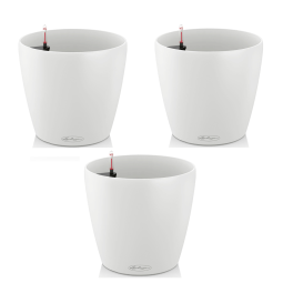 3pack Lechuza Classico color 35 kruka självvattnande vit
