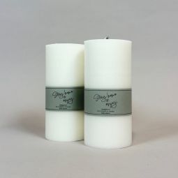 2-pack Trädgårdsljus Stay Home & Enjoy vit 20cm