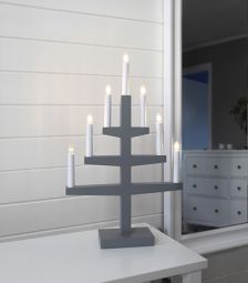 Trapp 7L ljusstake grå
