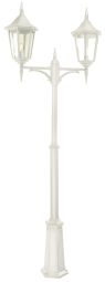 Norlys Modena teleskopstolpe med två stora lyktor IP54 vit