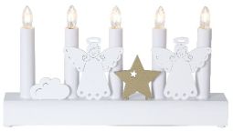 Julia träljusstake, ängel vit 28cm