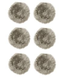 6-pack Fårskinnssits rund Gently 34cm ljusbeige Kampanj