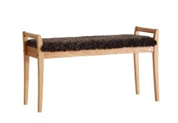 Oscarssons Möbel Meja Hallbänk oljad ek fårskinn brun