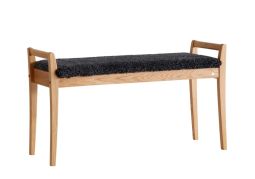 Oscarssons Möbel Meja Hallbänk oljad ek fårskinn mörkgrå