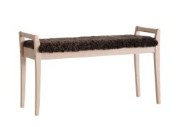 Oscarssons Möbel Meja Hallbänk vitpigmenterad ek fårskinn  brun