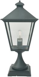 Norlys London portstolpe med stor lykta svart