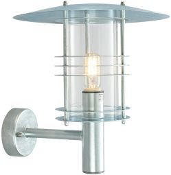 Norlys Stockholm vägglampa galvaniserad med stor lykta