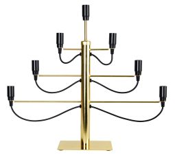 Milano elljusstake i mässing och svart metall 52cm hög
