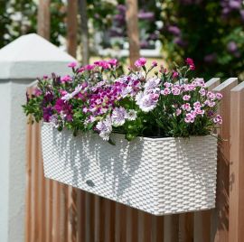 Självvattnande Blomlåda Balconera Cottage 80cm vit