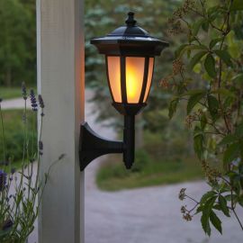 Flame Solcellsfackla Lykta svart