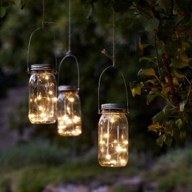 Jamjar solcellsslinga i glasburk